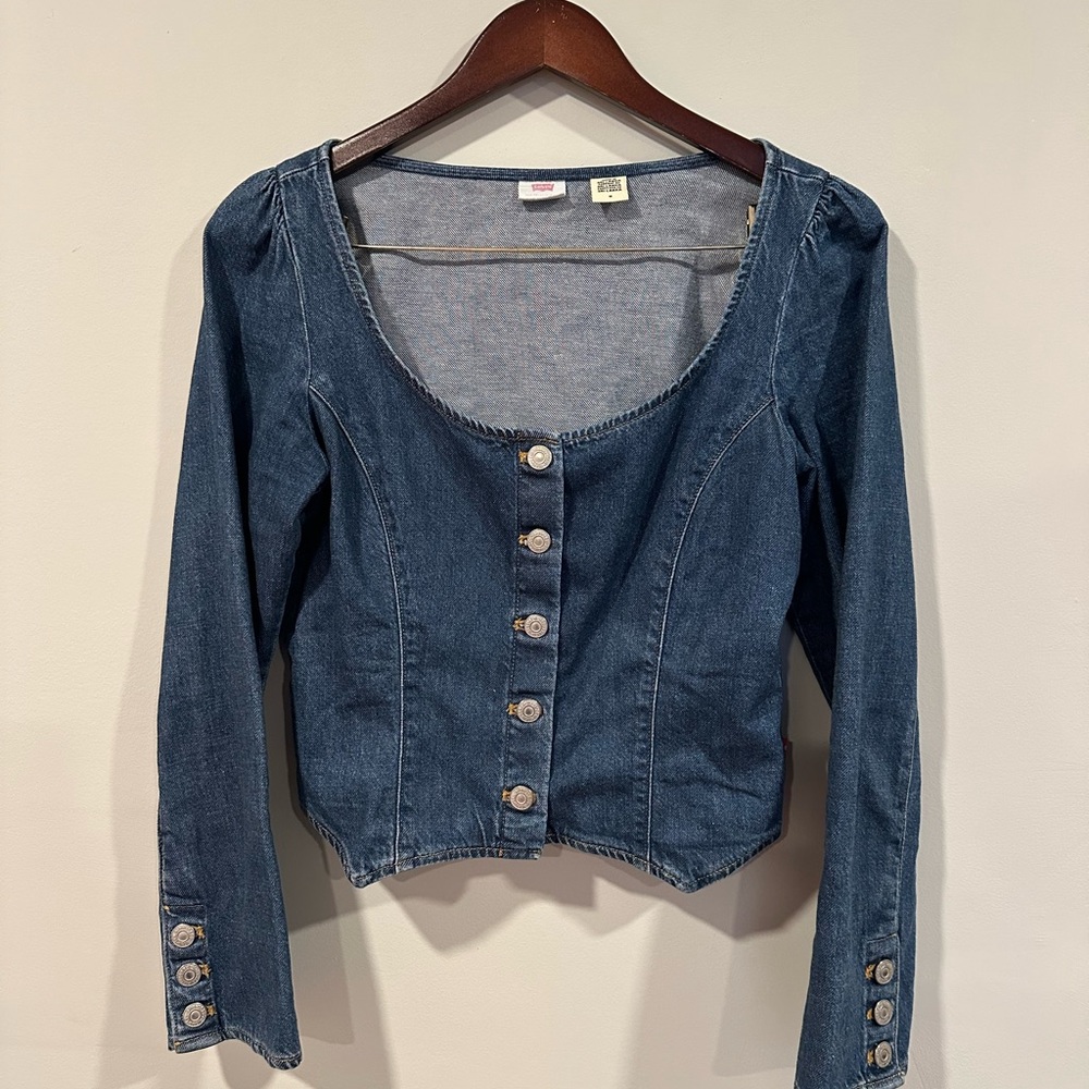 Levi's Western Fitted Button-Down Denim Top